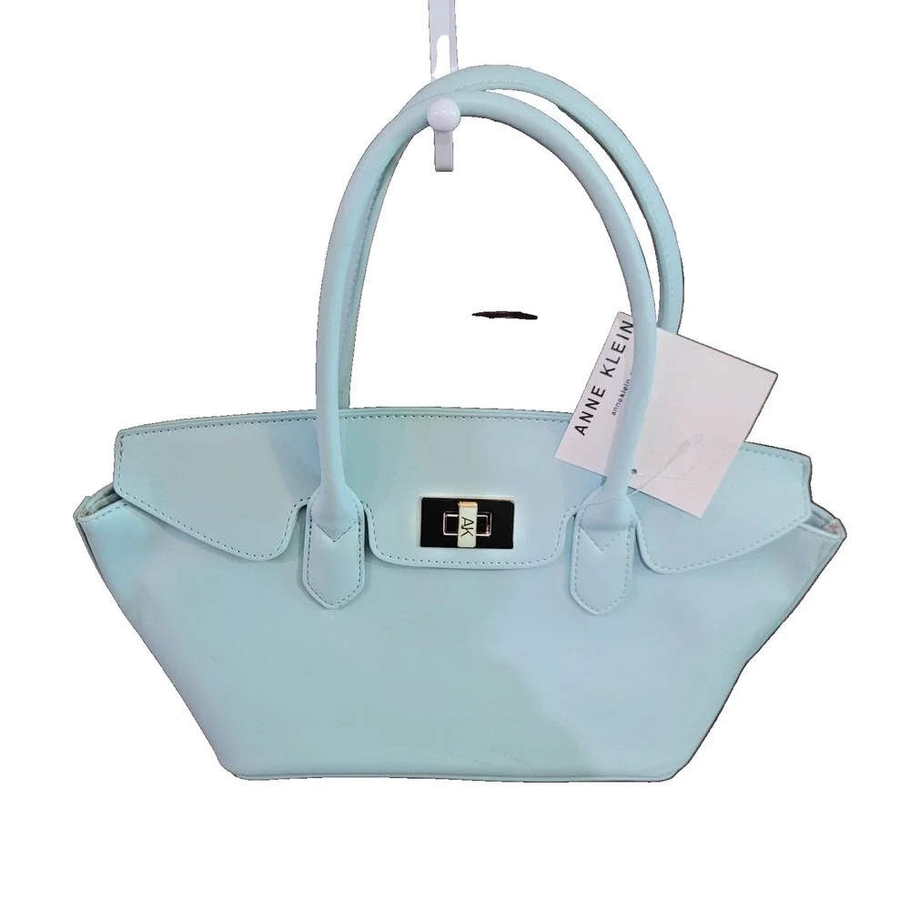Anne Klein light blue SEA GLASS satchel NWT detachable strap 2 marks on front
